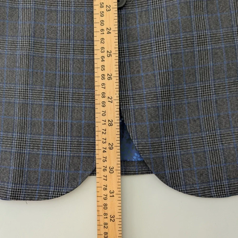 TailorByrd Collection Mens 46R Gray Blue Glen Plaid Sport Coat Blazer 2 Button‎